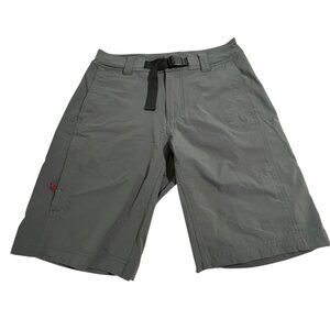 REI Co-Op Mens Nylon Hiking Shorts Size 32 Gray With Adjustable Belt Comfortable